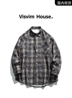 【品牌优惠专区】Visvim Wings春秋新款男士宽松休闲长袖衬衫夹克
