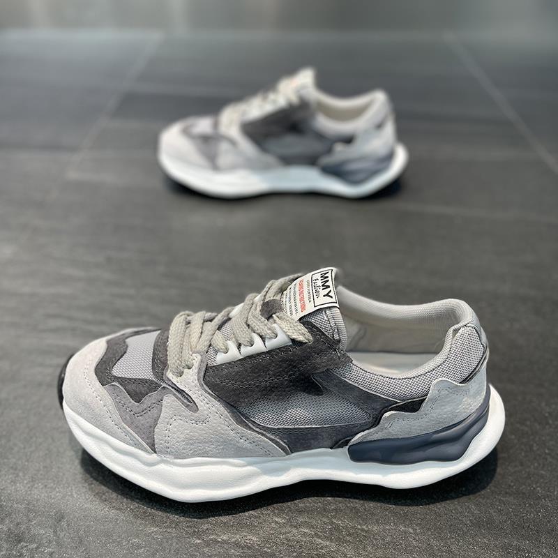 男鞋春季透气2025新款韩版运动阿甘潮鞋百搭网面休闲增高老爹鞋子