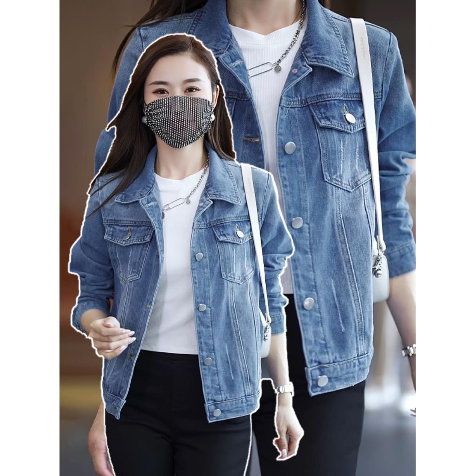 潮牌CVY牛仔外套女2025春秋款韩版百搭修身短款休闲长袖夹克上衣