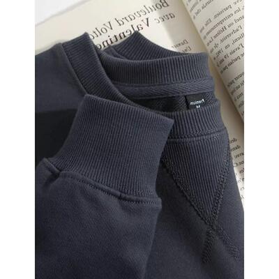 潮牌重磅卫衣男士2025年新款春秋冬季纯棉宽松毛圈圆领打底衫男款