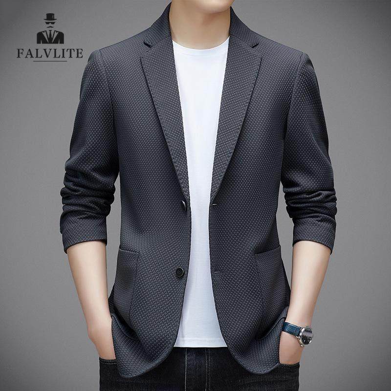 FALVLITE2025春秋季新款男商务休闲正装修身小西装无开叉单西外套,男装,休闲西服,淘宝优惠券,粉丝福利购,淘宝优惠卷