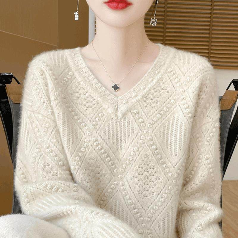 100纯羊毛镂空打底衫女2025新款厚款内搭大码女装秋冬季针织毛衣