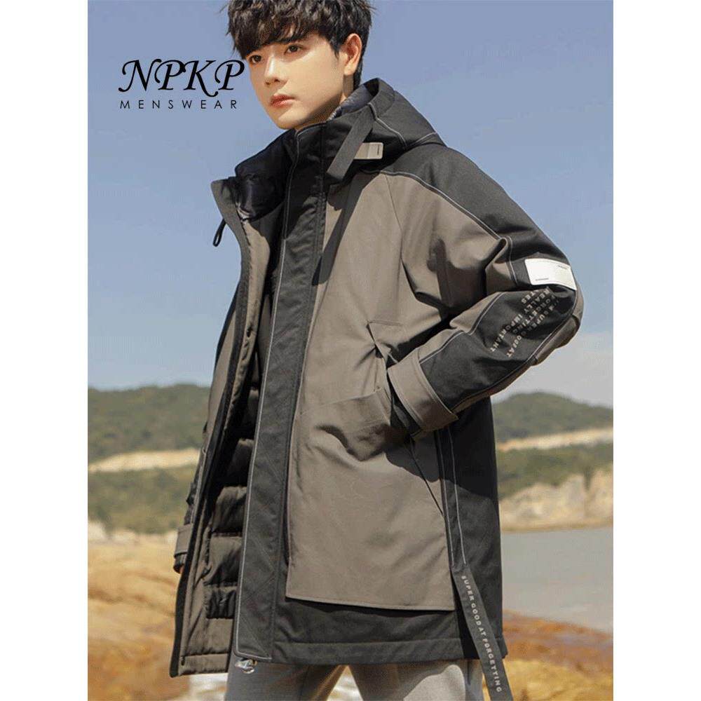 中长款羽绒服男款冬季2025新款加厚保暖休闲连帽派克服工装外套男