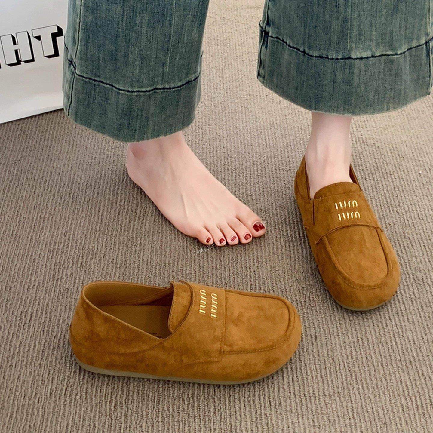英国真皮全包勃肯鞋女2025新款秋冬复古两穿一脚蹬豆豆鞋平底单鞋,女鞋,乐福鞋（豆豆鞋）,淘宝优惠券,粉丝福利购,淘宝优惠卷