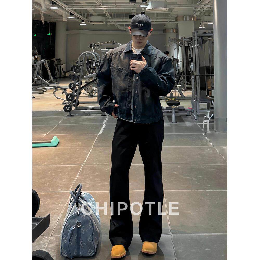 韩国CHIPOTLE弯刀微喇西裤男款2025秋季垂感显瘦高级感休闲直筒裤