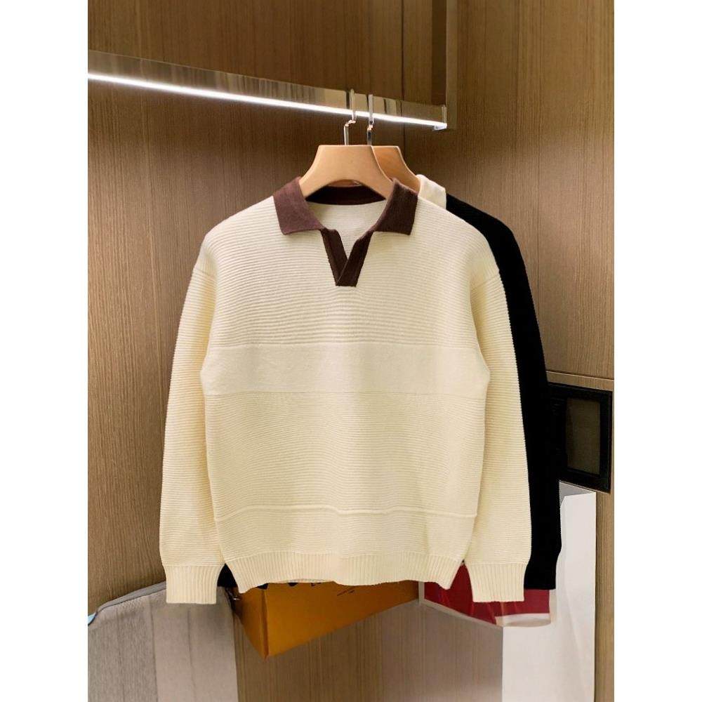 香港『设计风』匠心制作！一眼就爱上！针织肌理休闲长袖polo衫男,男装,Polo衫,淘宝优惠券,粉丝福利购,淘宝优惠卷