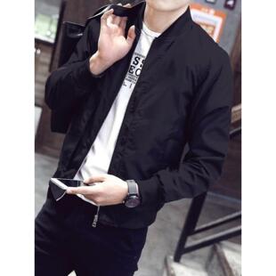飞行员夹克男春秋季韩版修身潮流帅气薄款百搭棒球领男士休闲外套