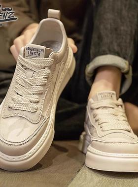 ROLENZ轻奢品牌新款春季板鞋男士透气英伦潮派休闲鞋子运动帆布鞋