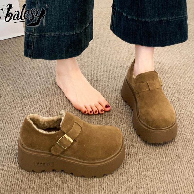 英国真皮松糕勃肯鞋女2025新款秋冬季加绒雪地靴一脚蹬增高乐福鞋,女鞋,勃肯鞋/软木鞋,淘宝优惠券,粉丝福利购,淘宝优惠卷