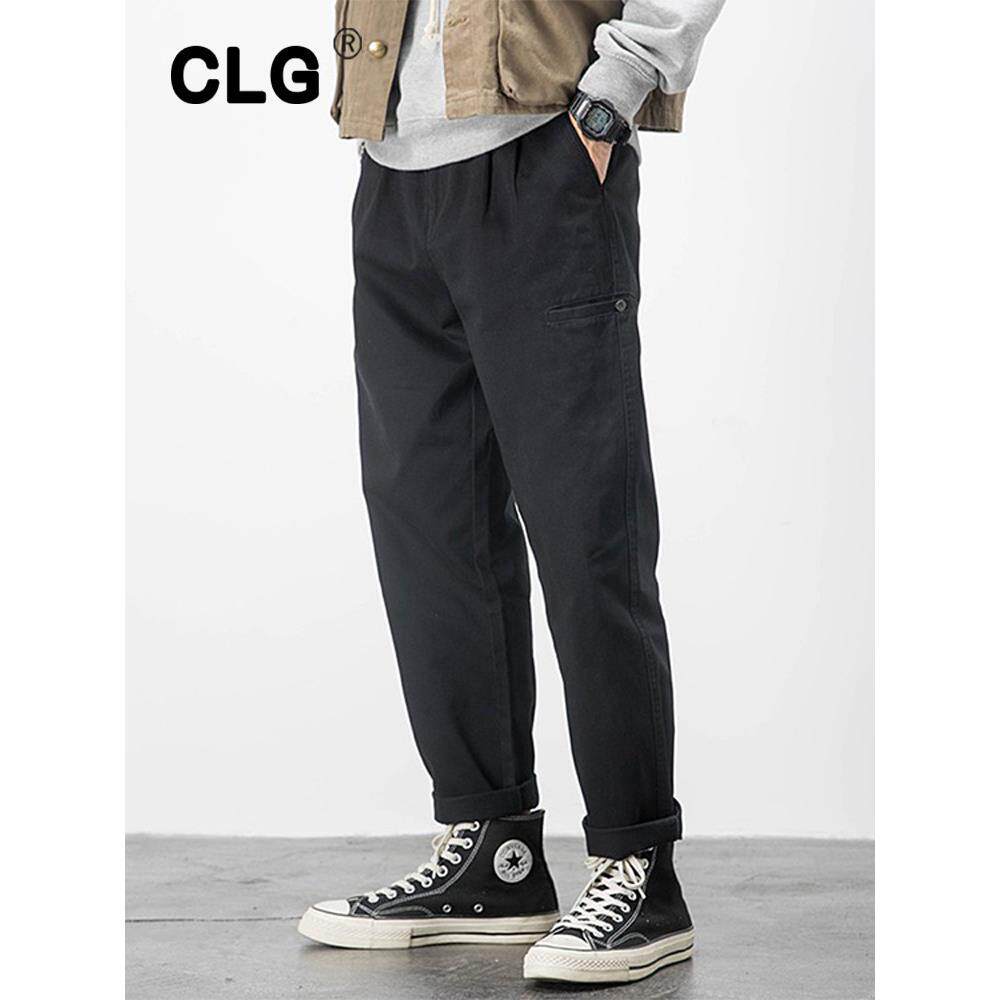 香港潮牌裤子男直筒黑色休闲裤宽松大码日系潮流百搭纯棉长裤秋冬