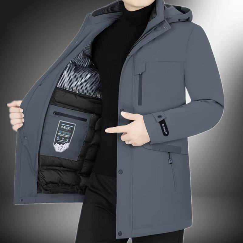 BEBE PEXX~男士羽绒服2024冬新款可拆卸内胆中长款鹅绒加厚外套