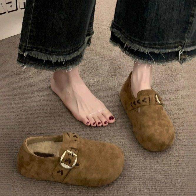 英国真皮厚底全包勃肯鞋女2025新款秋冬季内增高一脚蹬加绒博肯鞋,女鞋,勃肯鞋/软木鞋,淘宝优惠券,粉丝福利购,淘宝优惠卷