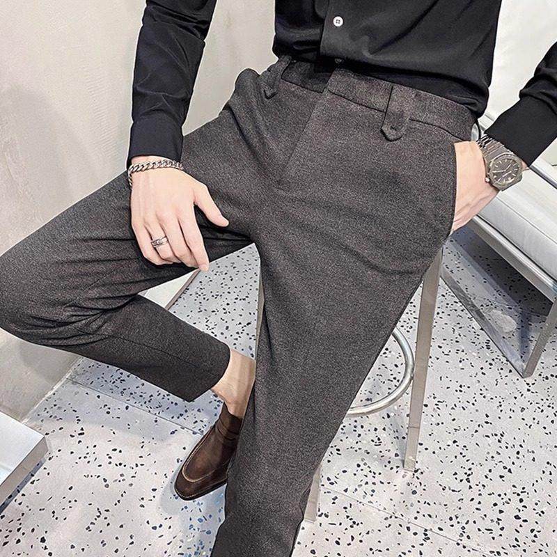 LL男装西裤男潮牌九分修身小脚秋冬加厚修身毛呢长裤韩版潮流呢子,男装,休闲裤,淘宝优惠券,粉丝福利购,淘宝优惠卷