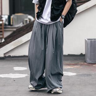 子休闲裤 コーデュロイ 痞帅炸街裤 男垂感宽松秋季 潮牌冰丝阔腿裤