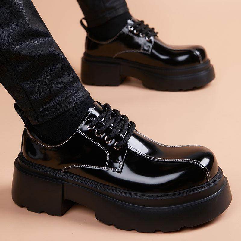 皮鞋男2025秋季新款厚底增高德比鞋英伦风爆款高档真皮休闲皮男鞋,流行男鞋,休闲皮鞋,淘宝优惠券,粉丝福利购,淘宝优惠卷