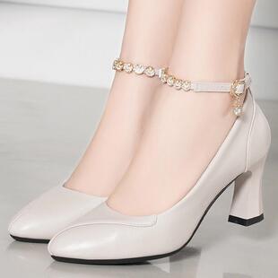 米兰【设计师】Caiem Kaiet⭐跟高5/7CM真皮粗跟软底百搭单鞋女鞋