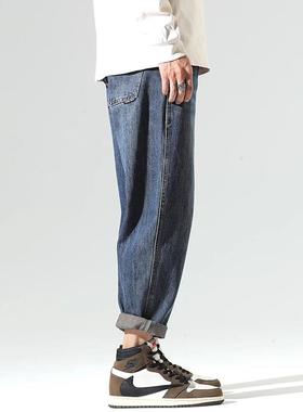 it neith BIAS2024秋季美式覆古牛仔裤男士休闲裤大码锥形哈伦裤