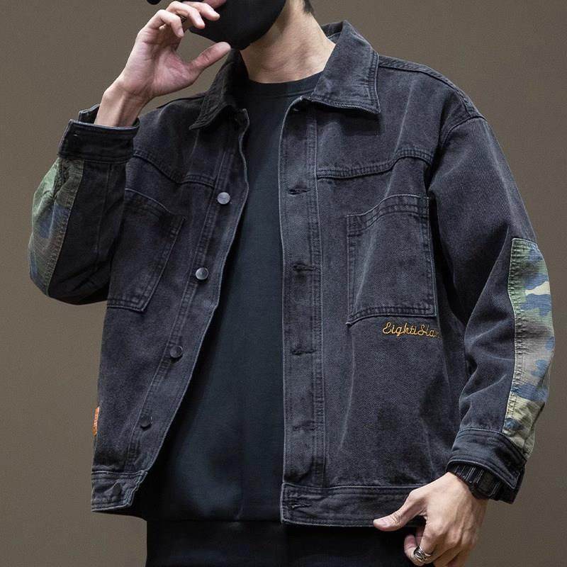 it Afternnaths潮牌拼接迷彩牛仔夹克男春秋宽松大码加厚加绒外套,男装,秀禾服,淘宝优惠券,粉丝福利购,淘宝优惠卷