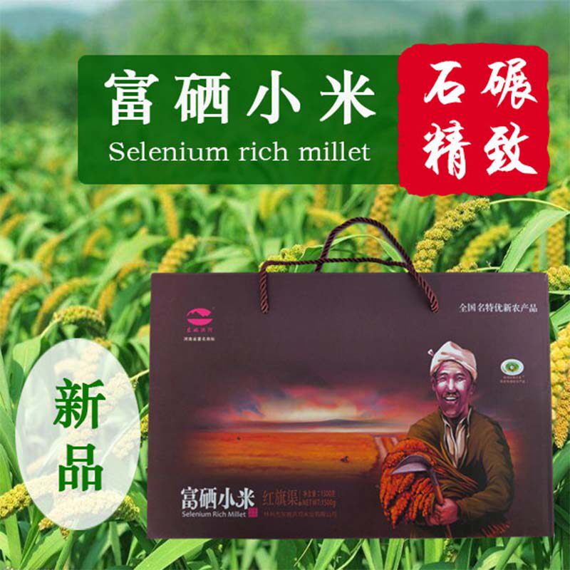 太行山红旗渠特产林州石碾山地小黄米东姚洪河富硒黄小米礼盒包装