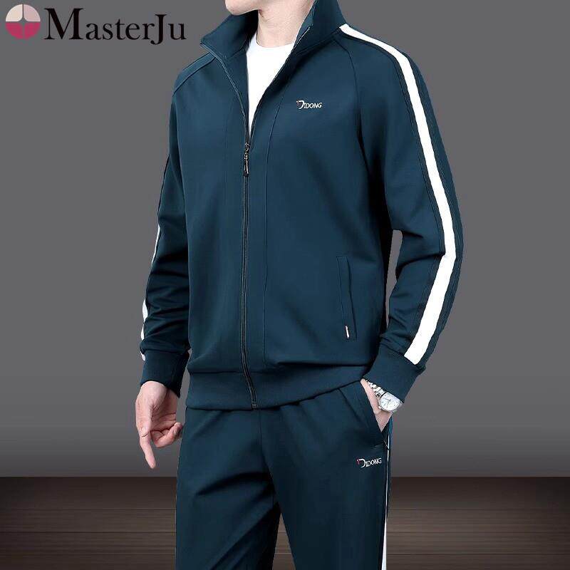 春秋男士休闲运动套装两件套舒适透气跑步运动服宽松晨跑纯棉冬季