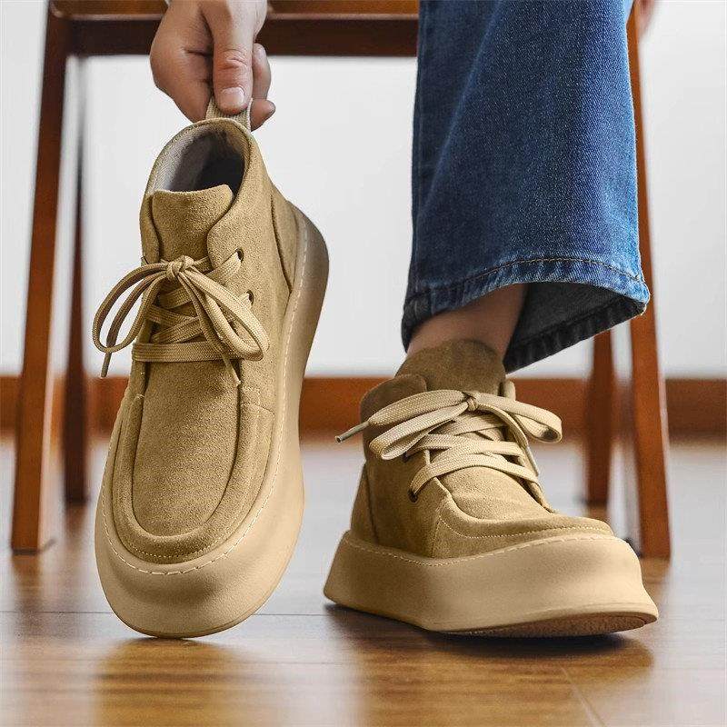 法国AJMY男鞋2025秋冬季马丁靴真皮板鞋休闲鞋加绒增高厚底高帮鞋,流行男鞋,马丁靴,淘宝优惠券,粉丝福利购,淘宝优惠卷