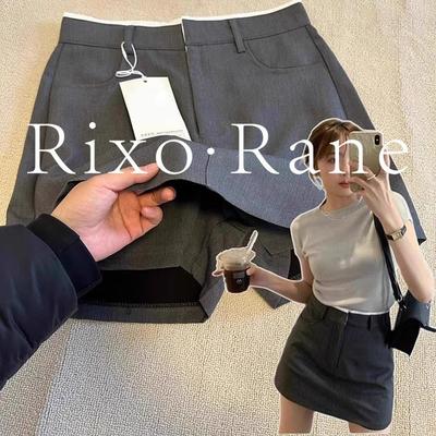 法国Rixo Rane⭐法式灰色西装半身裙女高腰遮胯显瘦a字裤裙短裙子
