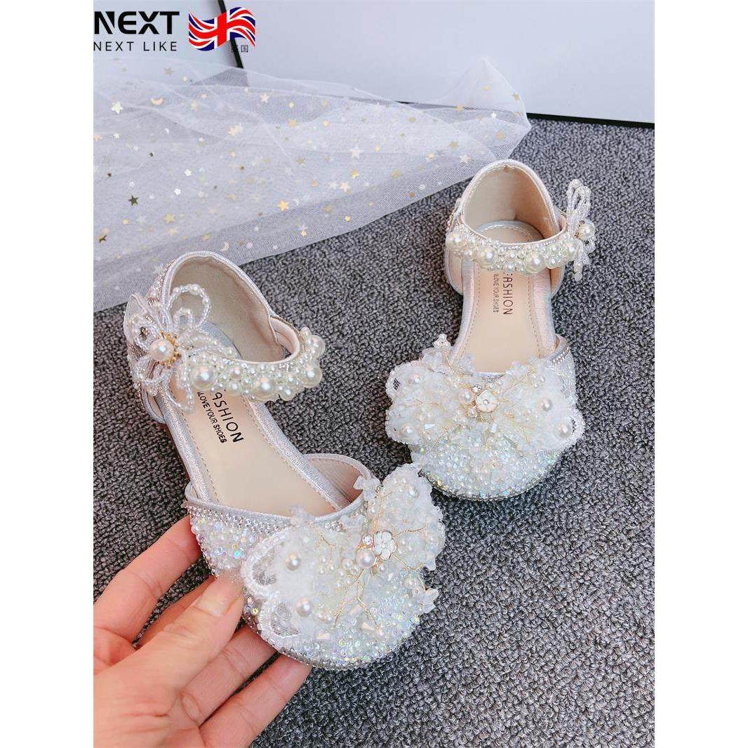 英国下一个Rtrx女孩水晶鞋2025新夏季婴儿公主鞋时尚平底鞋和半凉,童鞋/婴儿鞋/亲子鞋,水晶/水钻鞋,淘宝优惠券,粉丝福利购,淘宝优惠卷
