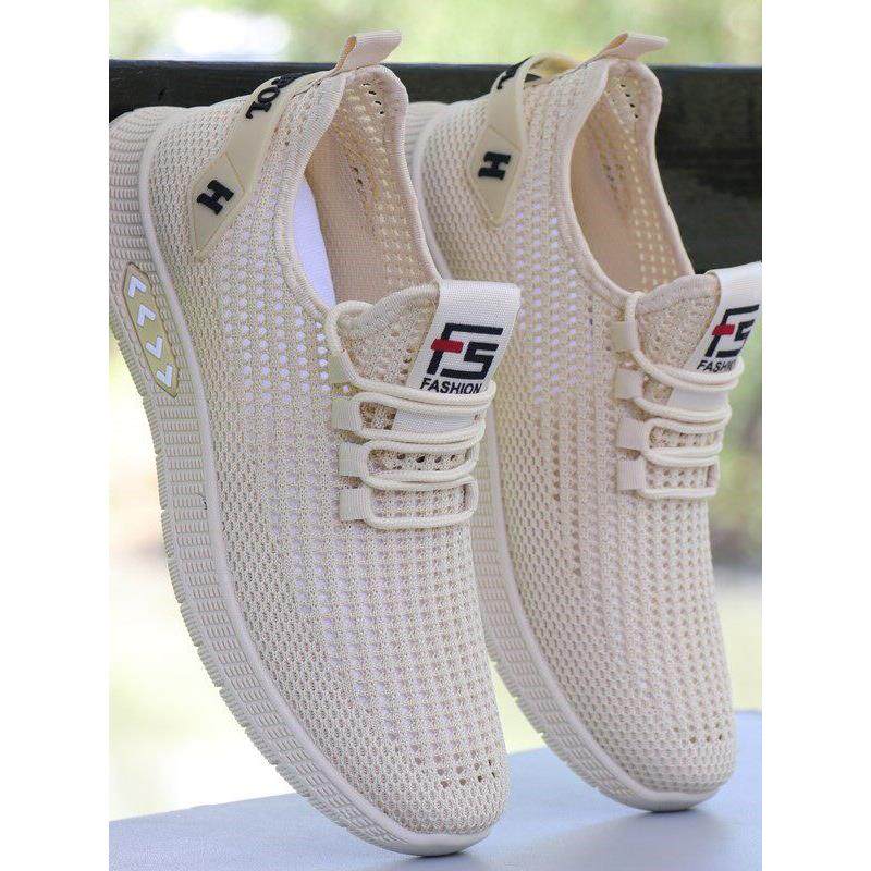 高档男士网眼鞋秋季透气软底防臭网面运动鞋男款一脚蹬男士旅游鞋