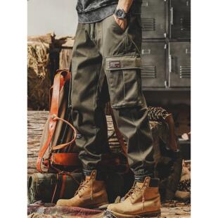 经典 军绿色工装 宽松直筒束脚休闲裤 neith 秋季 BIAS美式 男士 裤