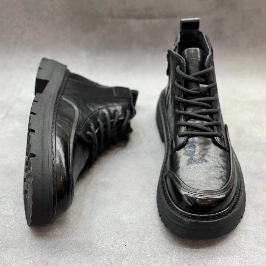 马丁靴男款高帮秋冬2024新款皮靴软皮英伦风中帮男士工装靴子真皮