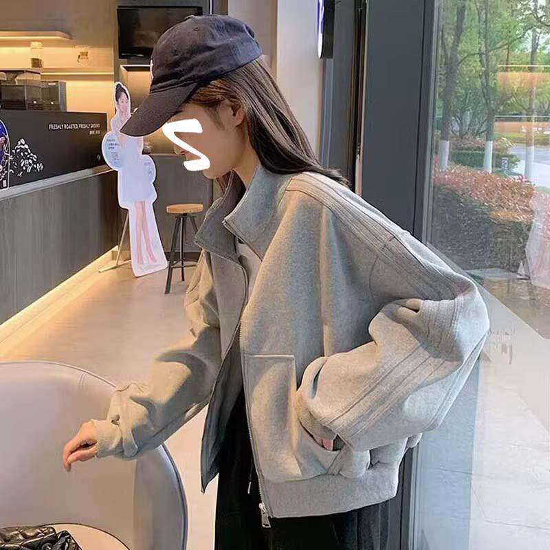 欧洲站卫衣外套女2025新款爆款秋冬短款宽松小个子夹克运动开 衫