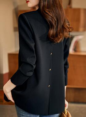 黑色西装外套女秋冬2025年新款高级感小个子宽松气质休闲西服上衣