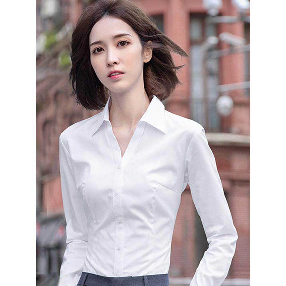 欧洲站白衬衫女2025新款春秋冬季加绒加厚时尚气质长袖职业正装潮