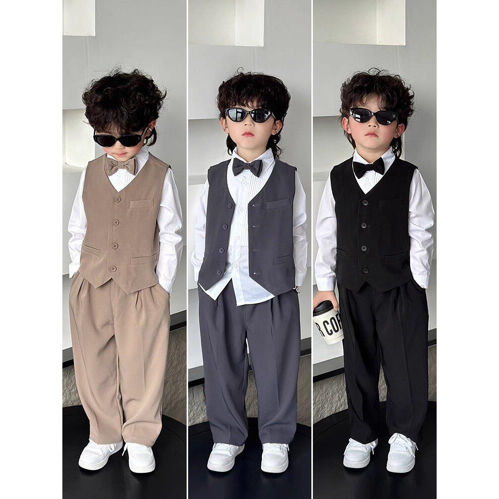 法国Uamtor男童套装秋季2025新款儿童西装套装花童婚礼服演出服装