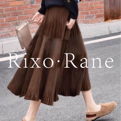 法国Rixo Rane ⭐⭐金丝绒半身裙女超好看半裙焦糖色长裙百褶裙子