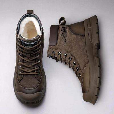 雪地靴夏季加绒皮毛一体保暖高筒加厚防滑马丁靴羊毛男款大棉鞋潮