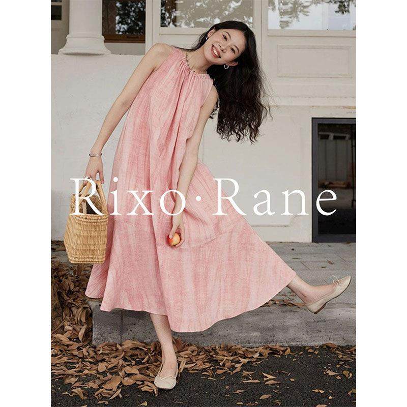 法国Rixo Rane知性优雅⭐法式复古亚麻宽松背心无袖中长款连衣裙