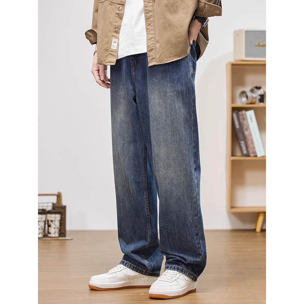 it Afternnaths潮牌直筒牛仔裤男新款休闲宽松百搭潮流水洗阔腿裤