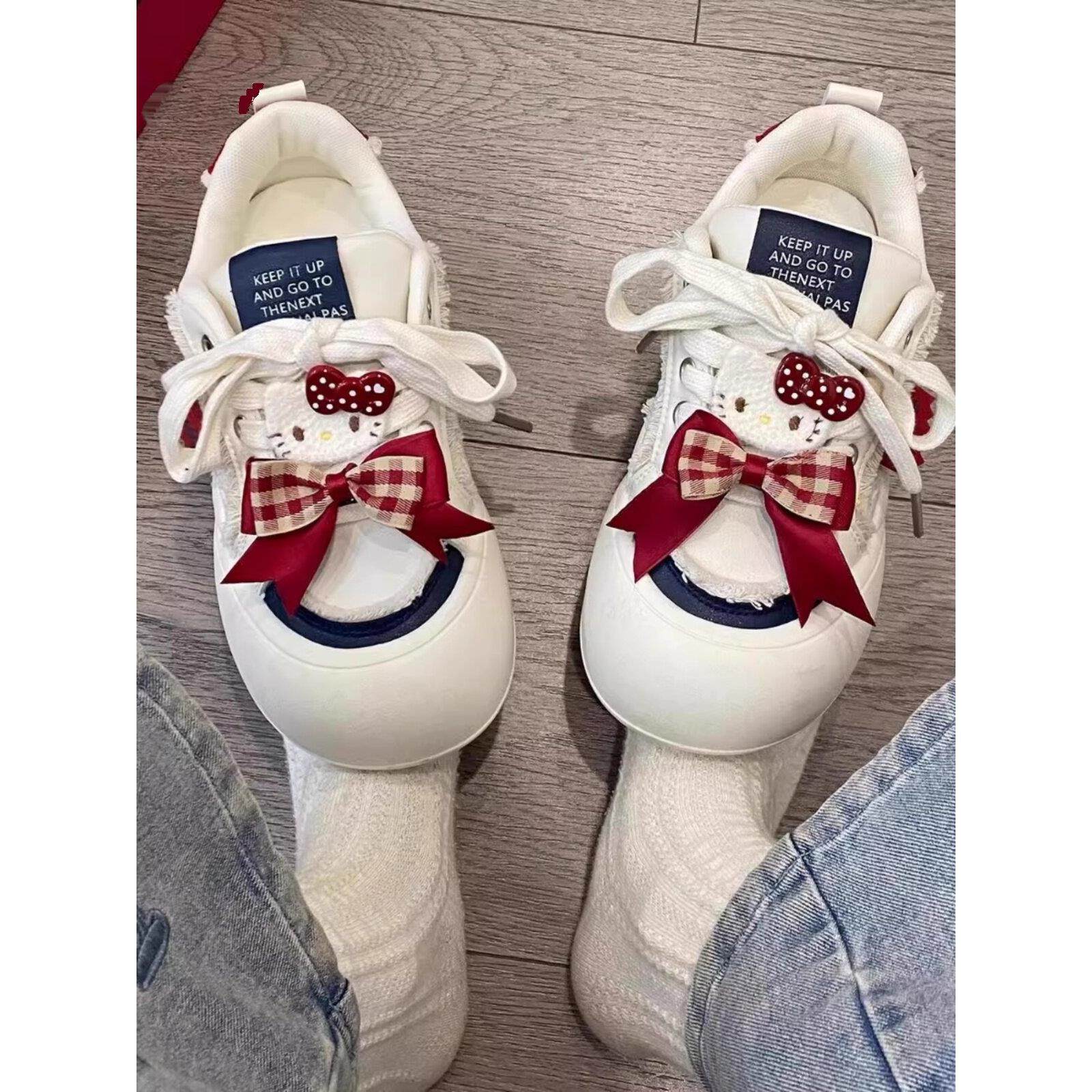 Next Road英国联名Kitty丑萌大头小白鞋女2025厚底板鞋百搭面包鞋,女鞋,休闲板鞋,淘宝优惠券,粉丝福利购,淘宝优惠卷