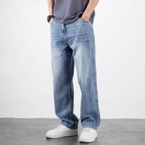 it Afternnaths潮牌⭐直筒牛仔裤男春秋季百搭浅色宽松垂感阔腿