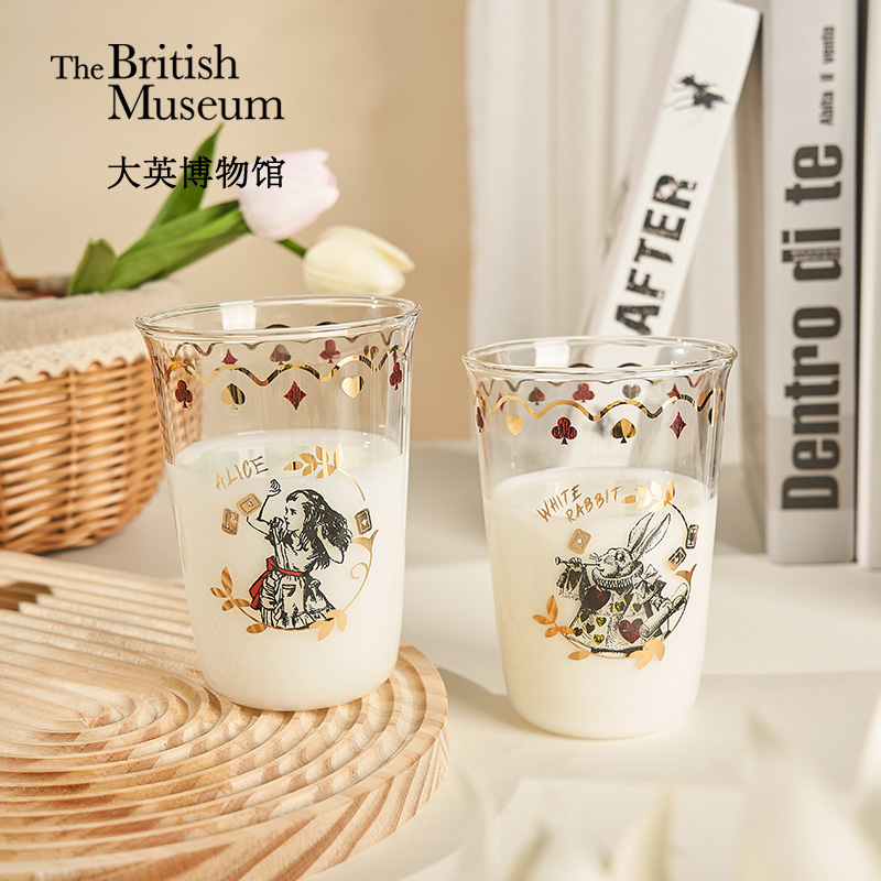 大英博物馆爱丽丝系列奇幻茶话会玻璃对杯套装礼盒送礼伴手礼物