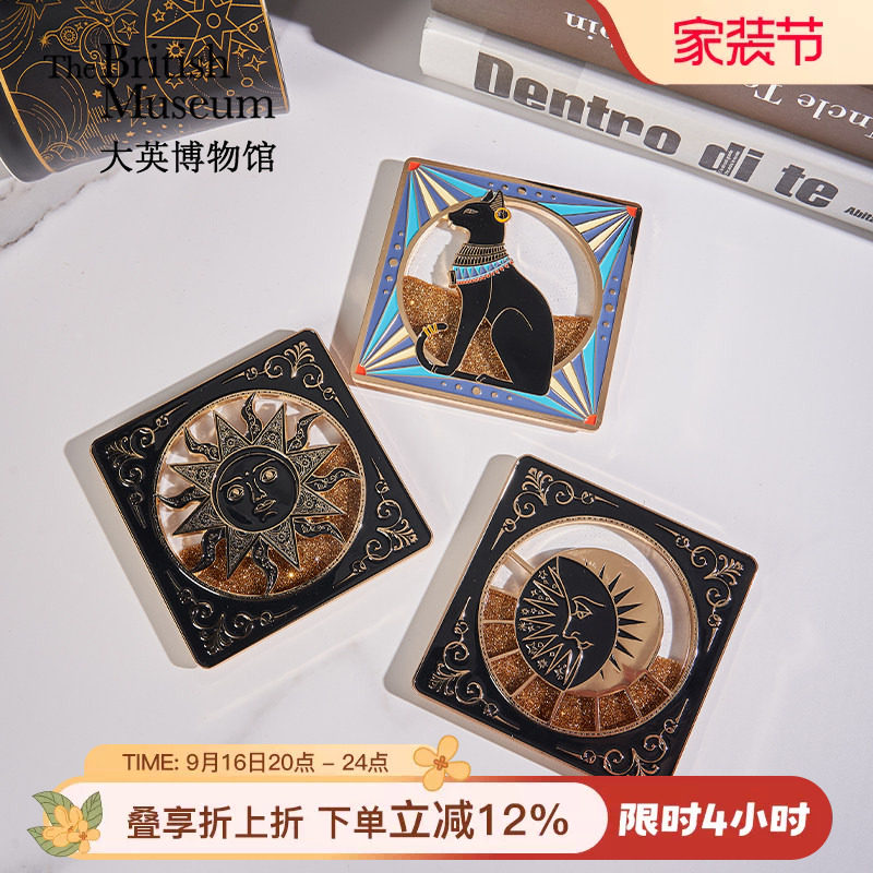 大英博物馆金属流沙杯垫冰箱贴图片