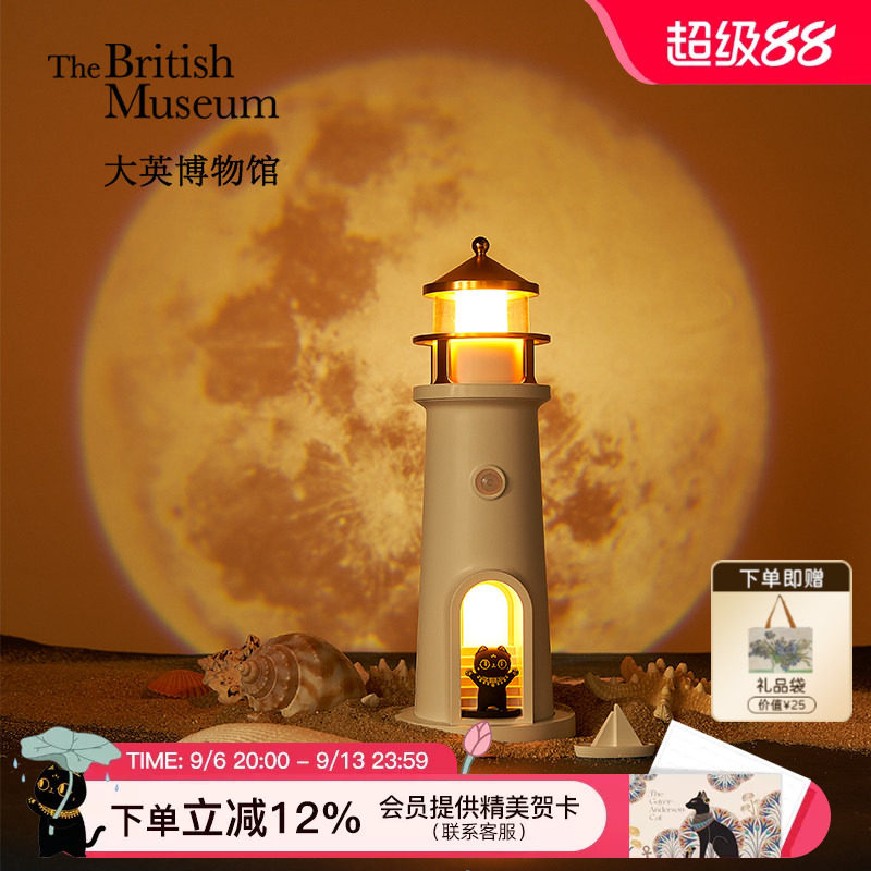 大英博物馆灯塔投影小夜灯摆件图片