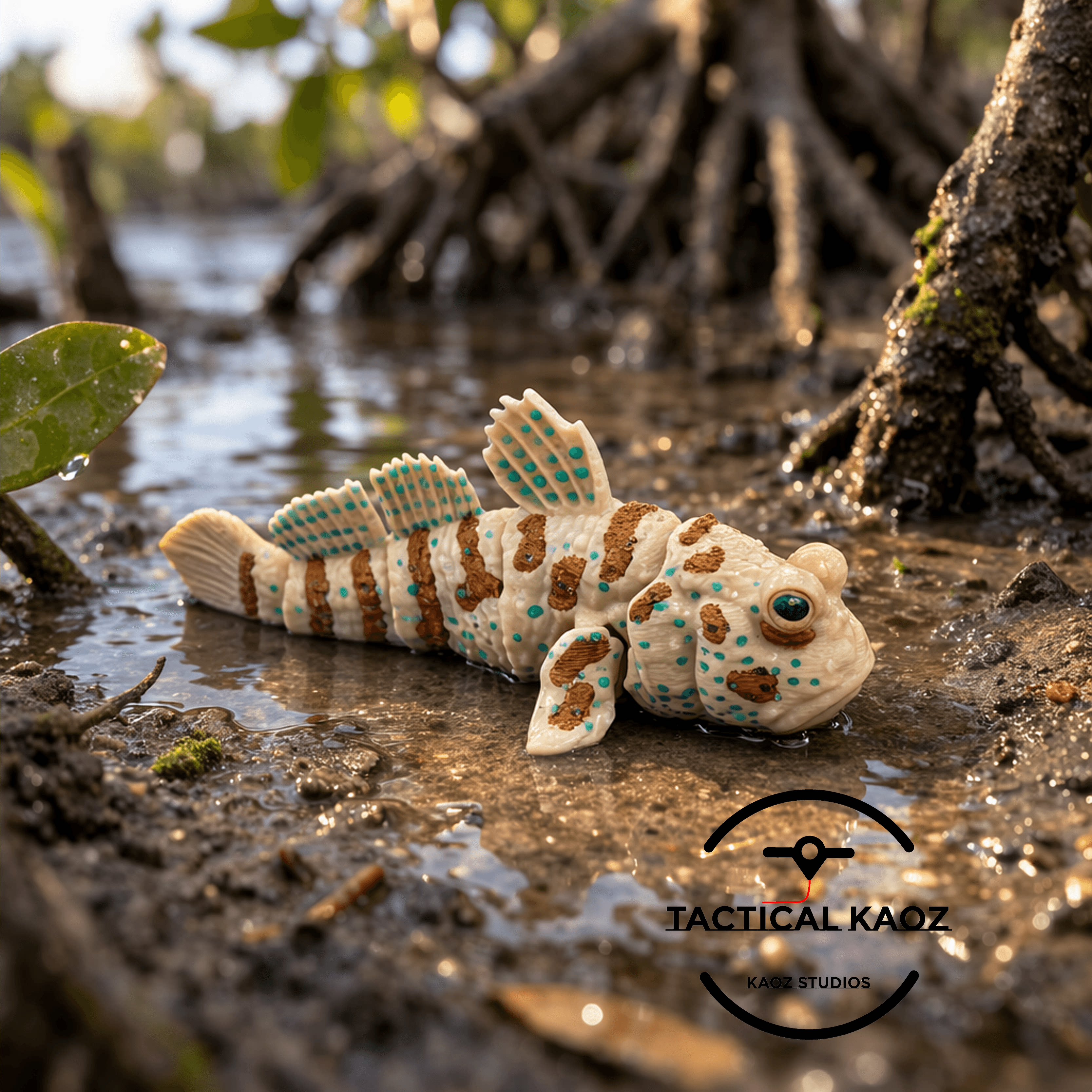 DIY定制-Mudskipper Fish弹涂鱼 钥匙扣模型柔性模型全关节可动