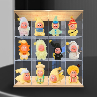 适用搪胶娃娃展示盒泡泡玛特dimoo迪士尼labubu星星人公仔手办柜