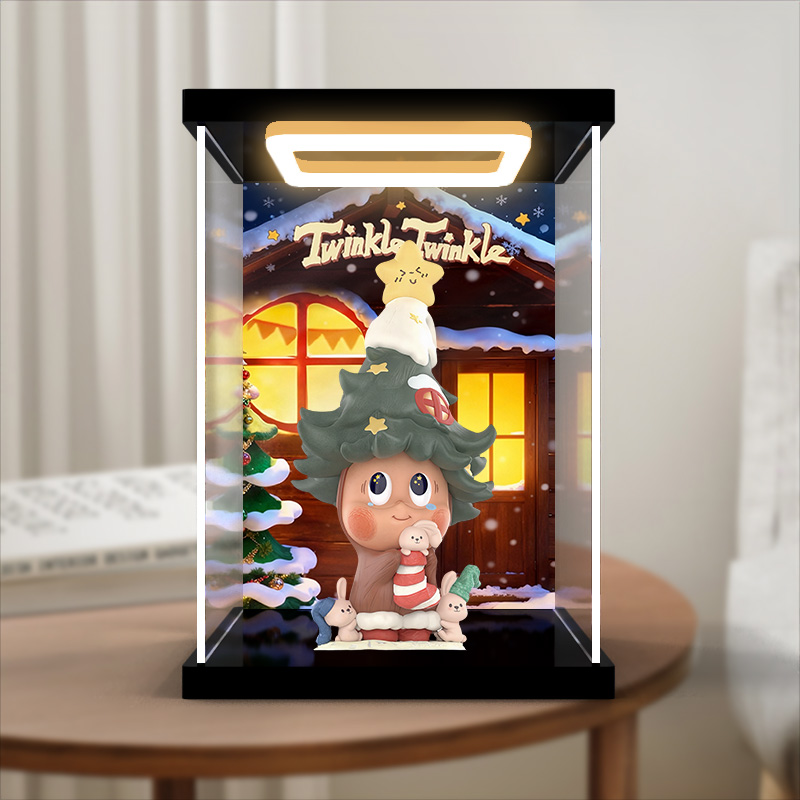 亚克力潮玩 展示盒适用POP MART泡泡玛特 星星人种下心愿手办吊卡