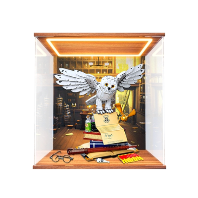 回灯型亚克力展示柜适用 乐高76391霍格沃茨海德薇哈利波特模型