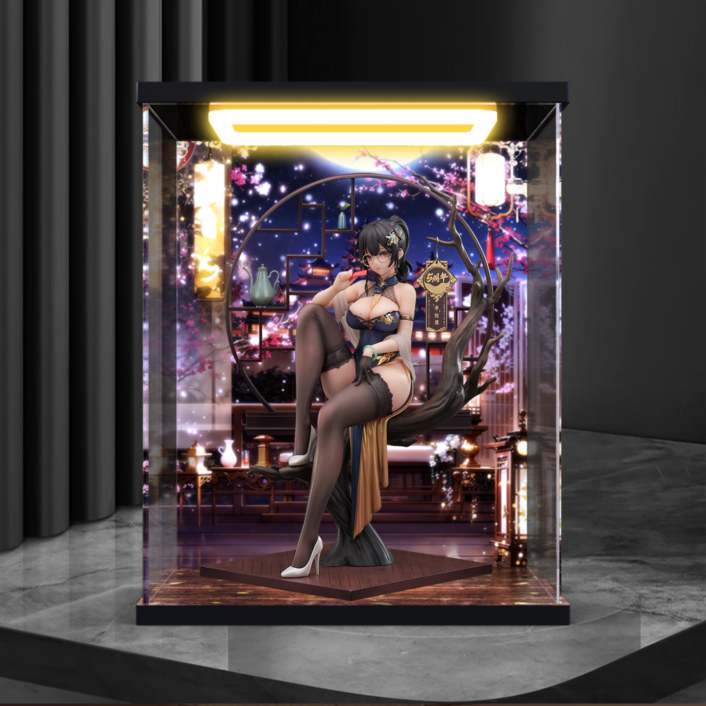 亚克力展示盒适用虾米大模王夏芈「幸」相逢旗袍玄墨&踏雪手办