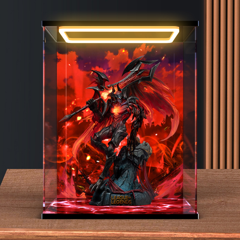 亚克力收纳回形灯主题背景展示盒适用集美殿堂 暗裔剑魔 雕像手办