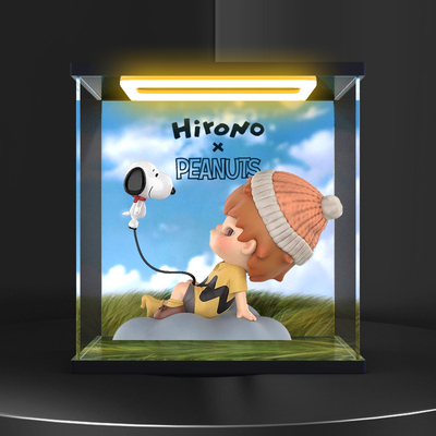 适用泡泡玛特小野史努比HironoxSnoopy联名盲盒手办收纳盒展示盒